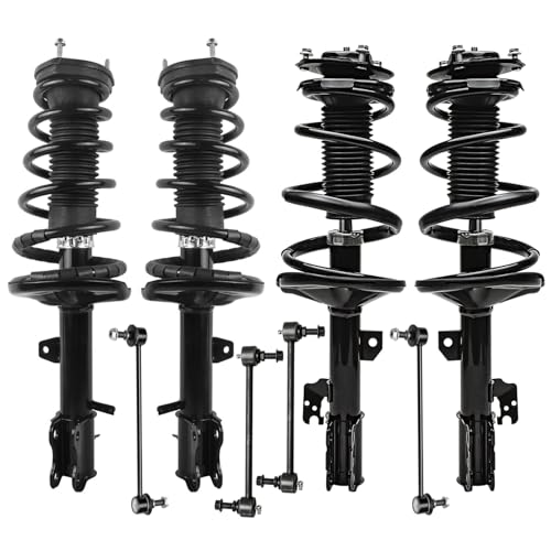 Image of Detroit Axle - AWD Front 8pc Struts Kit for 2001 2002 2003 Toyota Highlander, Front and Rear Strut & Coil Springs Sway Bars Replacement Suspension Quick Install Ready Struts Shocks Assembly