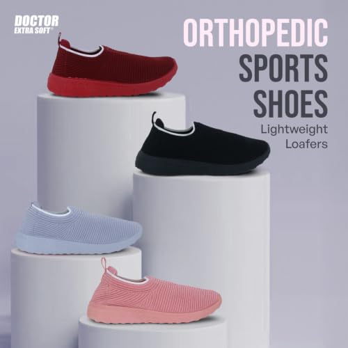 Image of DOCTOR EXTRA SOFT Lightweight Memory Foam Women's Shoes | Walking,Gym,Training,Running,Casual,Sports,Athletics| Stylish,Flexible,Comfortable| Slip-On,Loafers,Lace-Up,Sneaker for Ladies & Girls D-1004