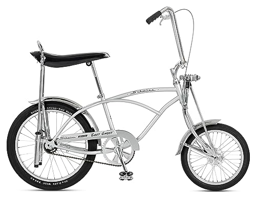 Image of Schwinn Krate Classic Sting-Ray Bike, Bike for Kids or Adults, Steel Frame & Springer Fork, Fenders, Single Speed, Coaster Brake, Grape