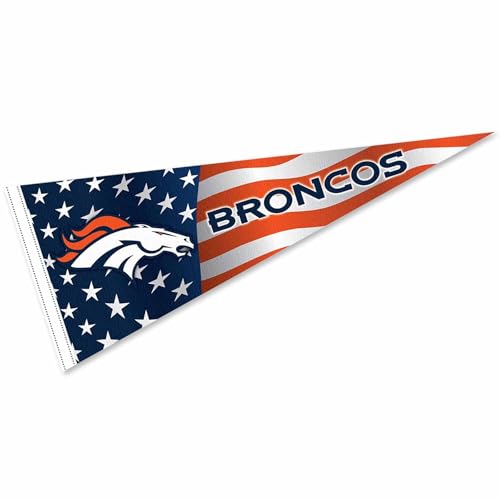 Denver Broncos Nation USA Americana Stars and Stripes Pennant Banner Flag