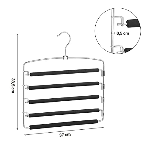 SONGMICS 3er Set Hosenbügel, platzsparend, für je 5 Jeans, aus Metall – Ansicht 5