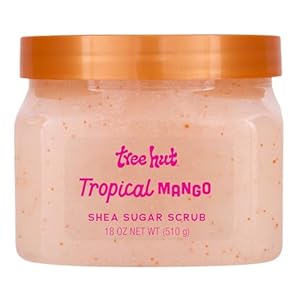 Tree Hut Shea Sugar Scrub Tropical Mango, 18oz, Ultra Hydrating and Exfoliating Scrub for Nourishing Essential Body Care