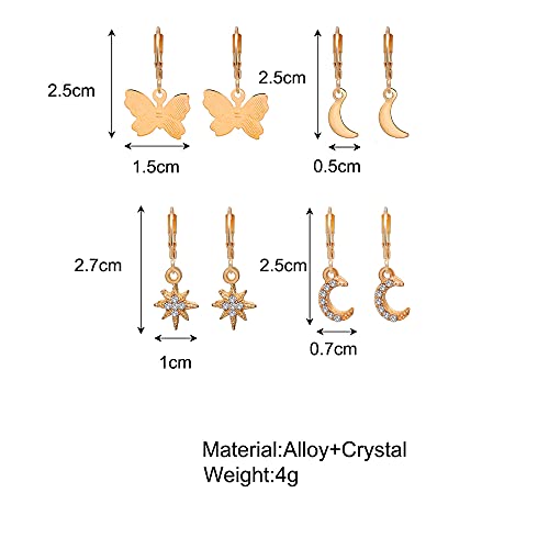 Image of Shining Diva Fashion Stylish Combo Metal Earrings for Women and Girls