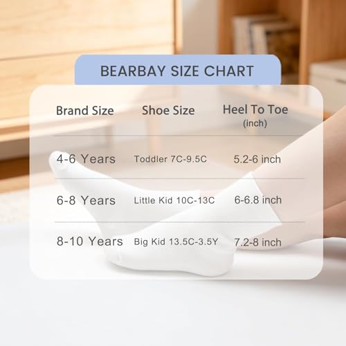 Image of Toddler Non Slip Cotton Crew Socks with Grips for Baby Boys Girls