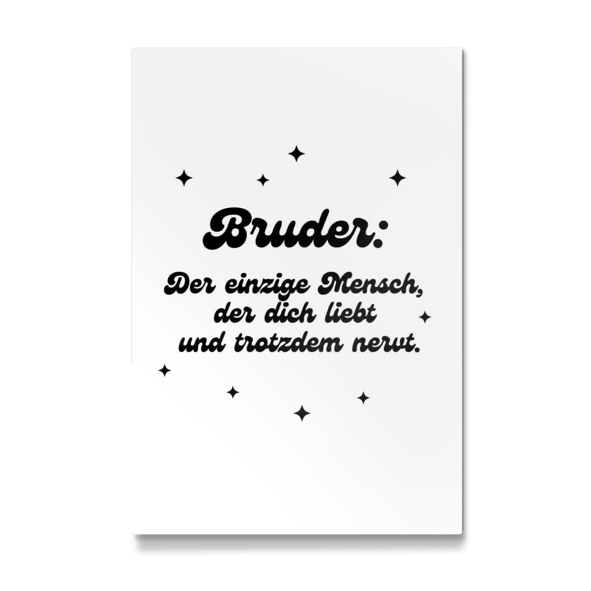 artboxONE Galerie-Print 60x40 cm Bruder - der einzige Mensch hochwertiges Acrylglas auf Alu-Dibond von OHKIMIKO