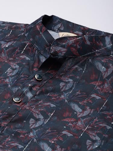 Image of Majestic Man Men's Cotton Blend Regular Fit Casual Ethnic Motifs Abstract Printed Kurta
