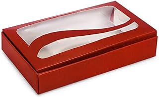 Swirl Window Candy Boxes - 1/2 lb Red Boxes w/Window 1 Pc Boxes 6-1/2x3-7/8x1-1/4