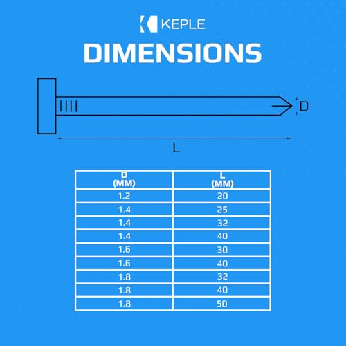 Nägel Rundkopf Holz (Packung mit 100 Stück) Nails for Wood Verzinkter Nagel Verzinkt für DIY und Crafts Home Decor Holzarbeiten Möbel Größe: Länge 80 mm Nageldurchmesser 3 mm