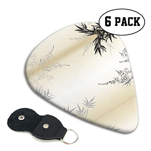 Lot de 6 médiators Zen en bambou et fleurs de cerisier pour guitare acoustique, guitare électrique, basse, ukulélé… - Les Beatles, Paul McCartney, John Lennon, RIngo Starr, George Harrison Lot de 6 médiators Zen en bambou et fleurs de cerisier pour guitare acoustique, guitare électrique, basse, ukulélé… – Image 3