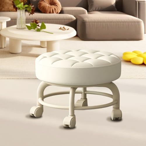 Banqueta de rodinhas de baixa altura com rodas e rodas com rotação de 360 graus para limpeza domésti