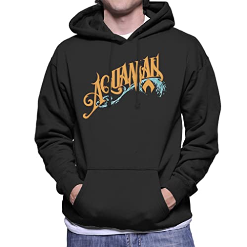 Image of All+Every Aquaman Wave Logo Men's Hooded Sweatshirt Black