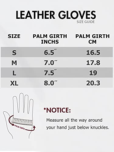 vislivin Vollhand Touchscreen-Handschuhe für Damen Leder Handschuhe Warmer Winter SMS Autofahren Handschuh Schwarz M