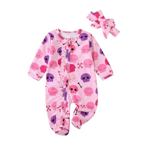 Halloween Newborn Baby Girl Clothes Infant Pumpkin Long Sleeve Romper Jumpsuit Halloween Outfits