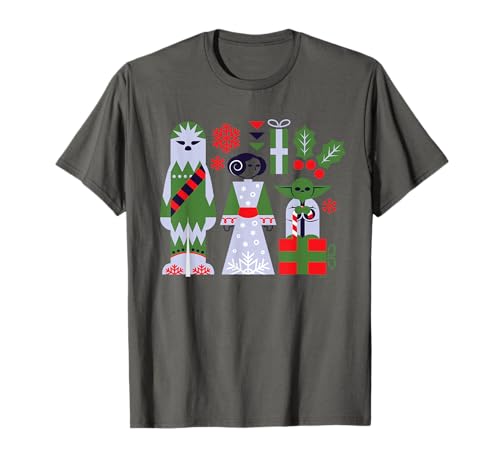 T-shirt Noël Star Wars Chewbacca Leia Yoda pour t-shirt fête fin d'année coton
