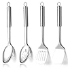 Homquen Ensemble d’Ustensiles de Cuisine 4pcs, Ensemble d’Ustensiles de Cuisine en Acier Inoxydable, Ustensiles de Cuisine Ensemble de Spatules, Cuillères de Cuisine, Gadgets de Cuisine Accessoires