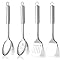 Homquen Utensili Cucina Set 4 Pezzi, Set di Utensili da Cucina in Acciaio Inossidabile, Set di Spatole per Utensili da Cucina, Mestoli Cucina, Accessori per Gadget da Cucina Essenziali per la Casa