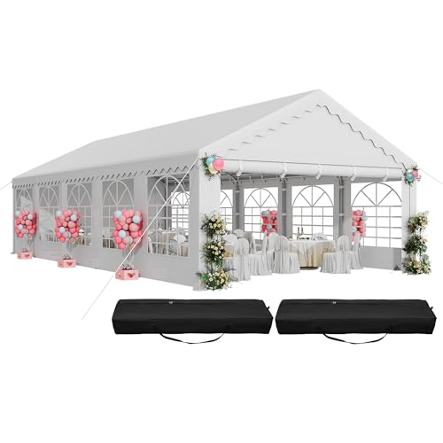 DWVO 16x32FT White Wedding Event Tents Heavy Duty Party Tent
