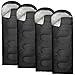10 Pack Sleeping Bags for Adults Cold Weather Bulk for Homeless People, 4 Seasons Warm or Cold Lightweight Indoor Outdoor Backpacking, Camping (All Black Pack)