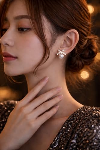 SHULOVA 3 Pearl Earrings Set with Stud Earring Pack of 3 - Image 6