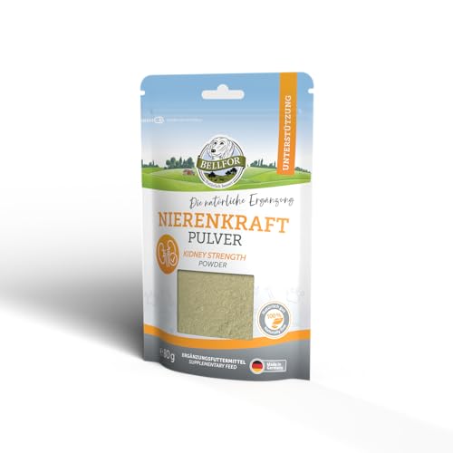 Bellfor Nierenkraft Pulver für Hunde 80g – Natürliches Ergänzungsfuttermittel zur Unterstützung der Nierenfunktion mit Ackerschachtelhalm