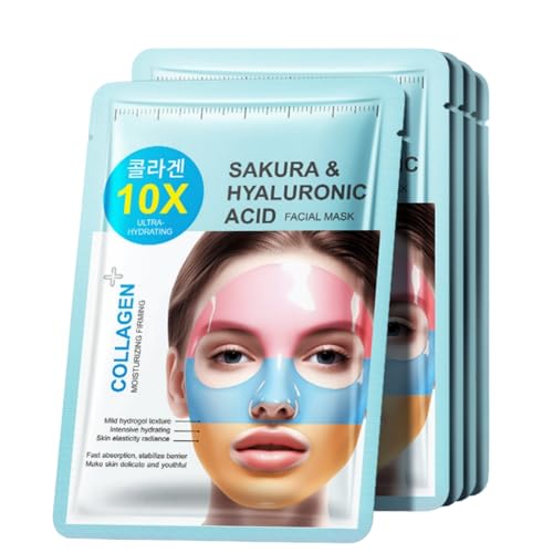 9 Packs Collagen Face Masks Skincare for All Skin Types, 3 Colour...
