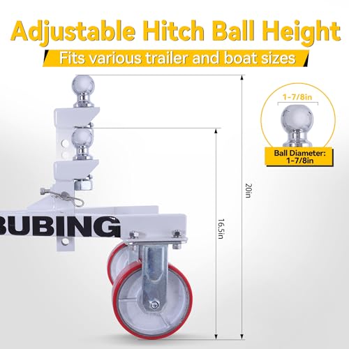Trailer Mover Dolly, 3,500 lb Tongue Weight Capacity, for RV, Boat, Motorcycle, Jetski (2 in Ball) (1-7/8 in Ball) by TOWBUBING - Image 3