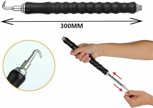 Miniatura 4 de Tornador de alambre semiautomático de 12 pulgadas con gancho retráctil de alambre de torsión de alambre herramienta de mano, construcción de sitios