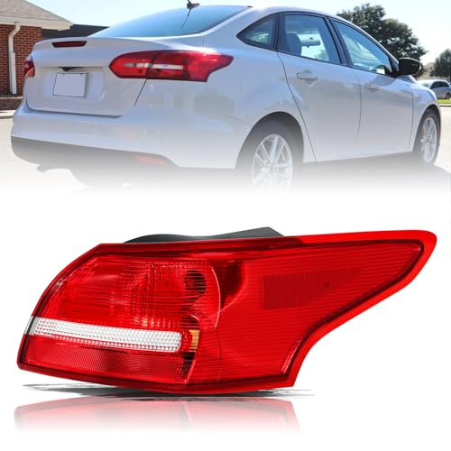 Image of Aosky Halogen Tail Light Assembly Compatible with 2015 2016 2017 2018 Ford Focus Sedan Rear Taillight Brake Signal Lamp with Bulbs RH (Right Passenger Side)
