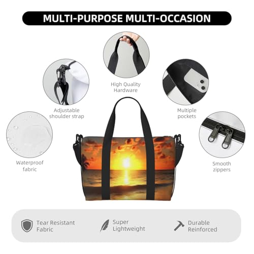 Travel Duffel Bags Personal Item Bag Carry on Luggage Bag Training Handbag Lightweight Waterproof Sports Gym Bag Beach Sunrise Weekender Bag for Women Men3