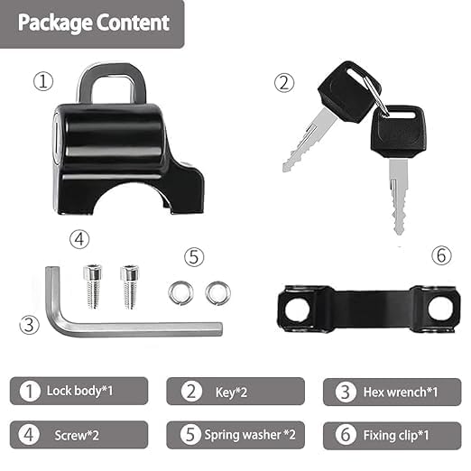 Pitrukrupa Enterprise Metal Universal Motorcycle Helmet Lock for Bike Handle Â– Anti-Theft Fixed Security Lock with 2 Keys Â– Multi-Function Electric Helmet Lock for Bicycles, Scooters & Motorcycles - Image 4 thumbnail
