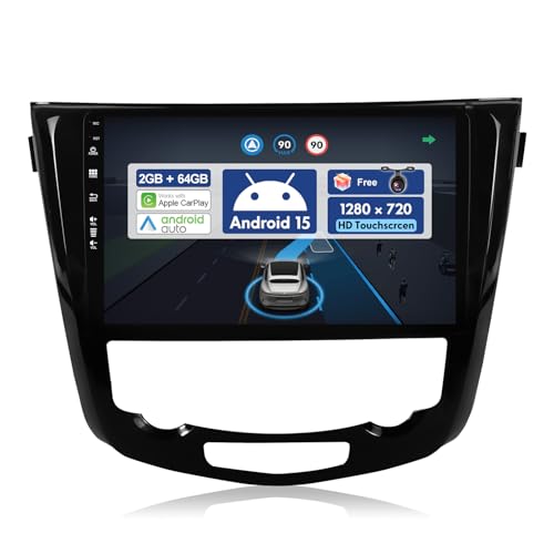 Autoradio para Nissan X-Trail y Qashqai con Android 15 y pantalla CarPlay de 10.1 pulgadas