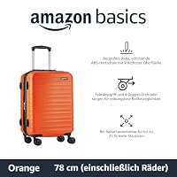 Amazon Basics Hartschalen-Koffer Groß - Erweiterbares ABS-Reisegepäck mit 4 Doppel-Spinnerrädern - Kratzfest und Leicht - 78 x 52,6 x 32cm - Gebranntes Orange – Ansicht 2