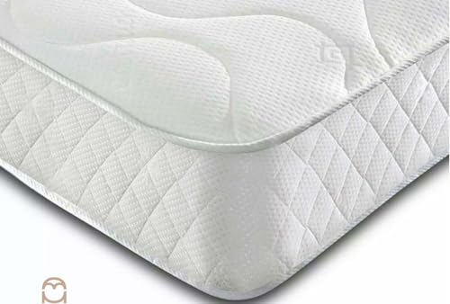 Colchón híbrido fabricado en Reino Unido, espuma viscoelástica de 22 cm de grosor y resorte para alineación de la columna vertebral y alivio de presión, soporte hipoalergénico, individual de 90 x 190