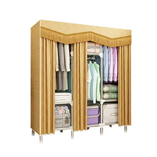 XRPOUXMTE Faltbare Schränke Kleiderschrank/Stoff Kleiderschrank Garderobenschrank, Campingschrank Faltschrank, Stoffschrank mit Kleiderstange, DIY-Innenausstattung, 128cm*45cm*172cm
