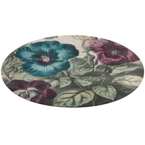 Alfombra pequeña lavable de tres flores decorativa para dormitorio 2