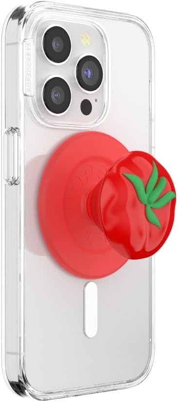 PopSockets PopGrip for MagSafe, Magnetic Phone Grip & Stand, Swappable Top, Secure Grip for iPhone MagSafe Cases, Kickstand for Hands-Free Viewing, Wireless Charging Compatible - Pomodoro