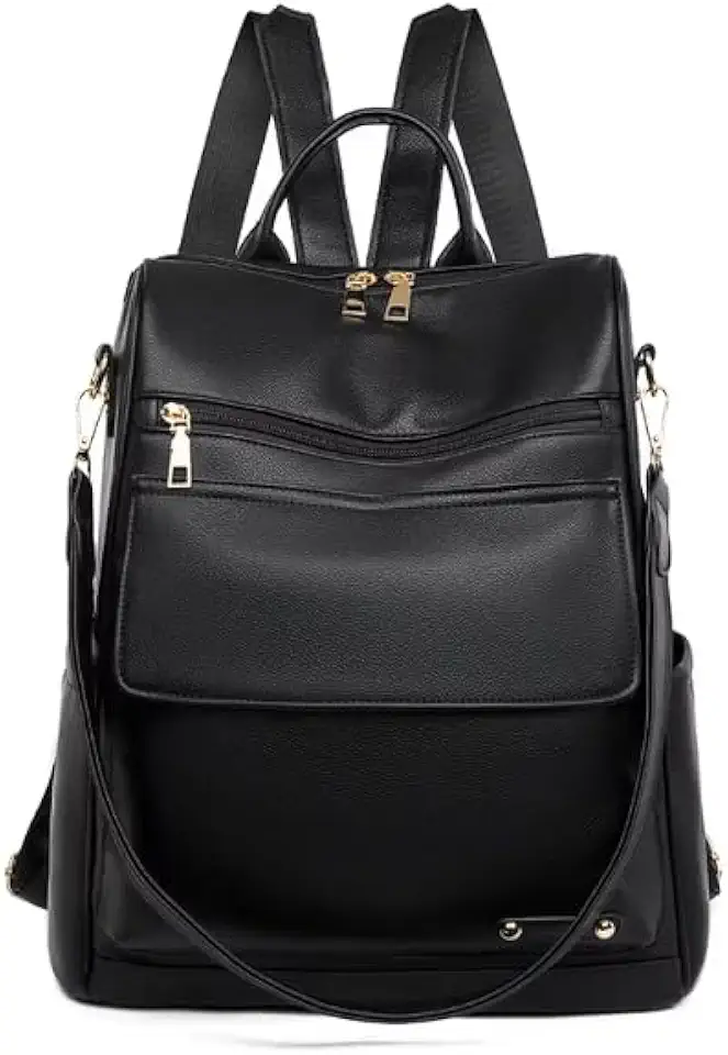 Mochila Bolsa Feminina em Couro Sintético Executiva Elegante com Alça de Ombro Versátil Dia a Dia Trabalho Faculdade Passeio