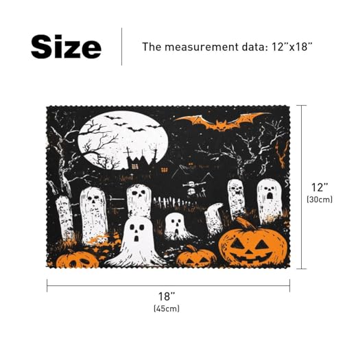 Set de table antidérapant Halloween pour protéger votre table des plats chauds lot de 6 - 6