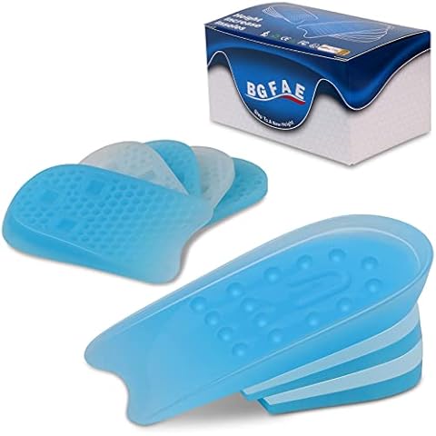 Height Increase Insoles, BGFAE Adjustable Silicone Insoles for Women Men, 5 Layer 0.47" - 1.57" Gel Shoe Inserts Raised Shoe Insoles, Invisible Arch Supports Insoles, Scalable Insoles, Heel Lifts Cover