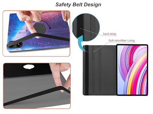 Image of TGK Rotating Flip Cover for Redmi Pad Pro 12.1 inch Case /Poco Pad 12.1 inch Tablet Printed Cases (Galaxy)