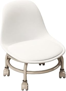 Rolling Stool with Backrest, Low Height, Universal 360 Swivel Wheels, for Garage & Workshop