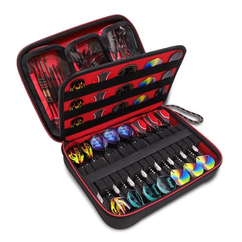USA Gear XL Dart-Etui mit Halbharter Schale – Dart-Etui-Set für Dartpfeile (15), Dartspitzen, Dartpfeile, Dart-Flights und mehr Dart-Zubehör – Kompatibel mit Metall- und Soft-Dart-Spitzen (Rot) USA Gear XL Dart-Etui mit Halbharter Schale – Dart-Etui-Set für Dartpfeile (15), Dartspitzen, Dartpfeile, Dart-Flights und mehr Dart-Zubehör – Kompatibel mit Metall- und Soft-Dart-Spitzen (Rot)