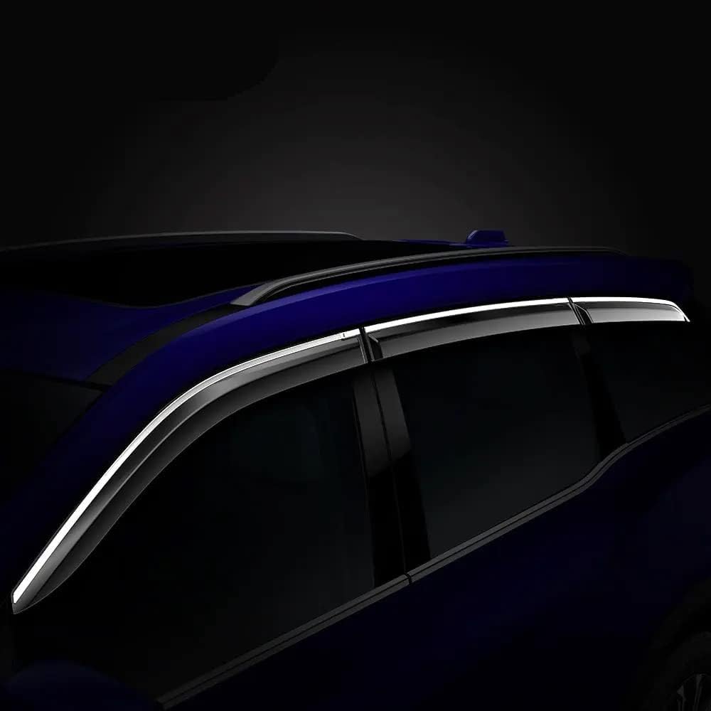 Carens Clavis Side Door Visor Car Rain Guard Compatible with Kia Carens Clavis (Year 2025 Onwards) All Model - Chrome Lined Rear Window Wind Deflectors, Polycarbonate, Smoke, Set of 6 Pcs - Image 6 thumbnail