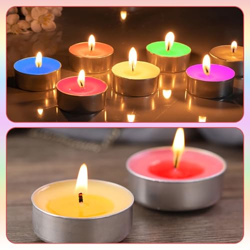 28 Stück Teelichter Kerzen Bunte Teelicht Farbig Farben, Sauber Brennende, Rauchfreie Farbigen Teelichter, Mini Teelicht Deko Kerzen Farbkerzen für Hochzeitszeremonien Bad Spa Halloween Weihnachten