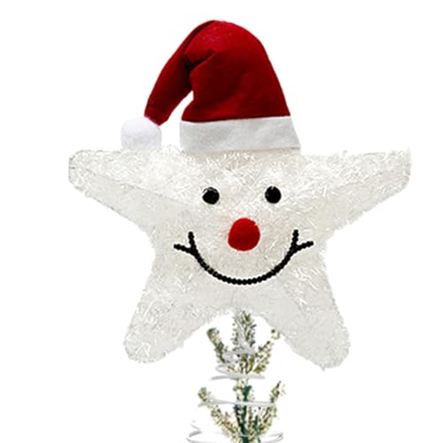 Étoile Lumineuse pour Sapin de Noël | Cime de Sapin en Forme d'Étoile à Cinq Branches,Décoration Intérieure Alimentée par Piles pour Fête Anniversaire Table à Manger Buffet Nouvel an