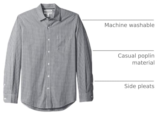 Image of Amazon Essentials Men's Regular-Fit Long-Sleeve Casual Poplin Shirt, Button Front, Business Casual, Collared