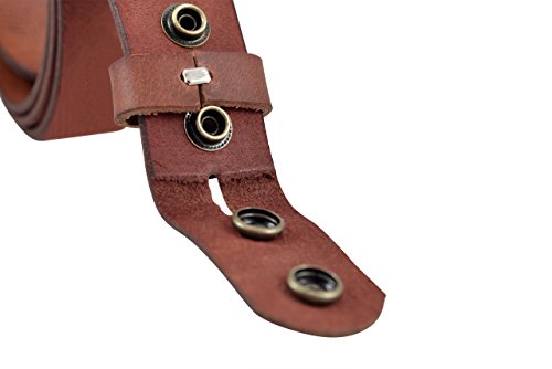 Vintage Full Grain Buffalo Leather Belt Strap - Cognac (Tan)3