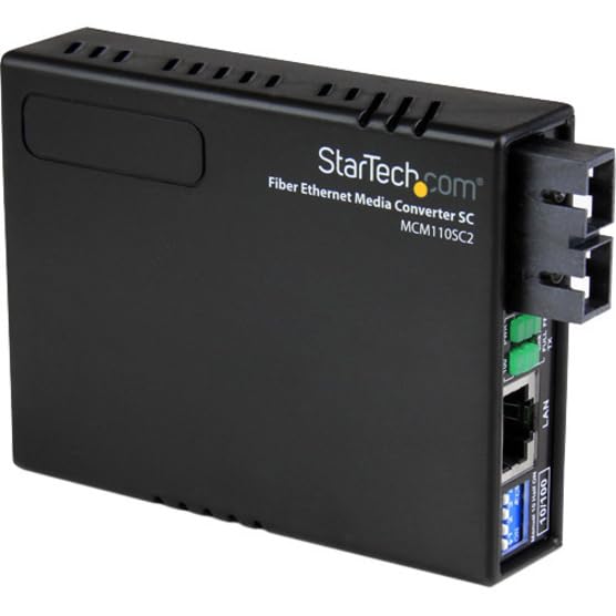 STARTECH.COM MCM110SC2GB 10/100 Ethernet to Multi Mode Fiber Media Converter SC - 2 km, Black - Image 4