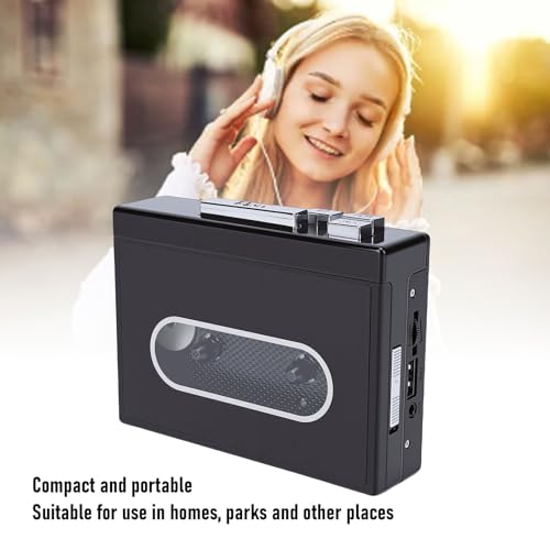 Sxhlseller Kassettenspieler, Tragbarer Kassetten zu MP3 Konverter und Recorder mit 3,5 mm AUX Buchse, Dual Power für die Umwandlung von Kassette in Digital, Heim und Reisegebrauch