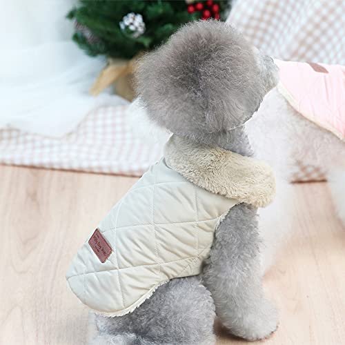 Hundemantel Winter - Wasserdichter Warmer Winterjacke für Hunde und Katzen - Weicher Fleece Weste für Kleine Haustiere (XL, Beige)